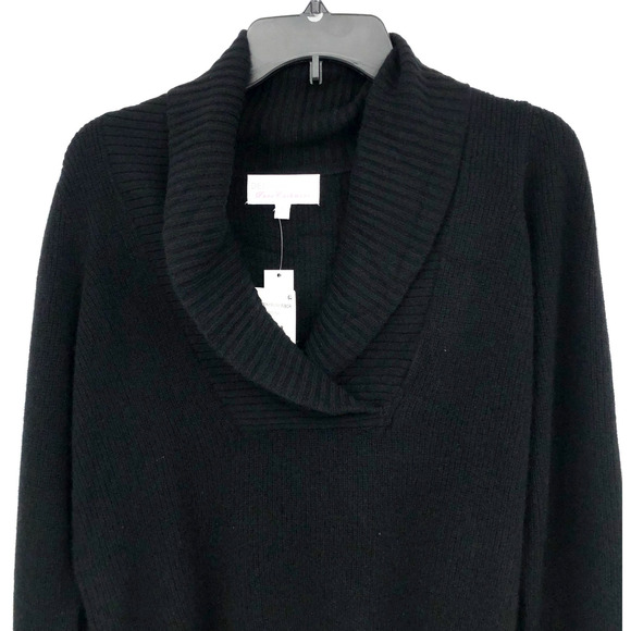 DESIGN HISTORY Womens Cashmere Sweater Small Black Shawl Collar Pullover NWT - Picture 3 of 9